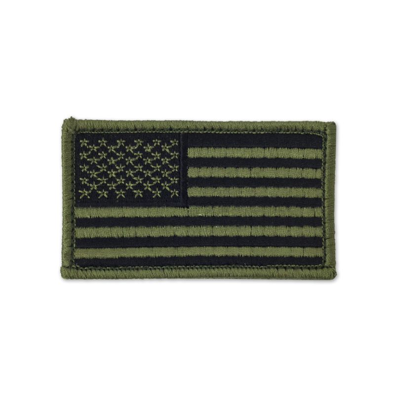 Tactical USA Flag Patch with Detachable Backing, Green