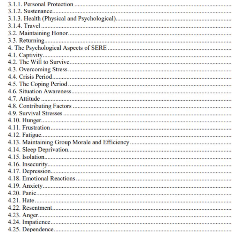 Air Force Handbook 10-644 Survival Evasion Resistance Escape (SERE) Operations (Digital Download)