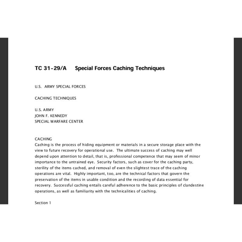 TC 31-29/A Special Forces Caching Techniques - PDF Download