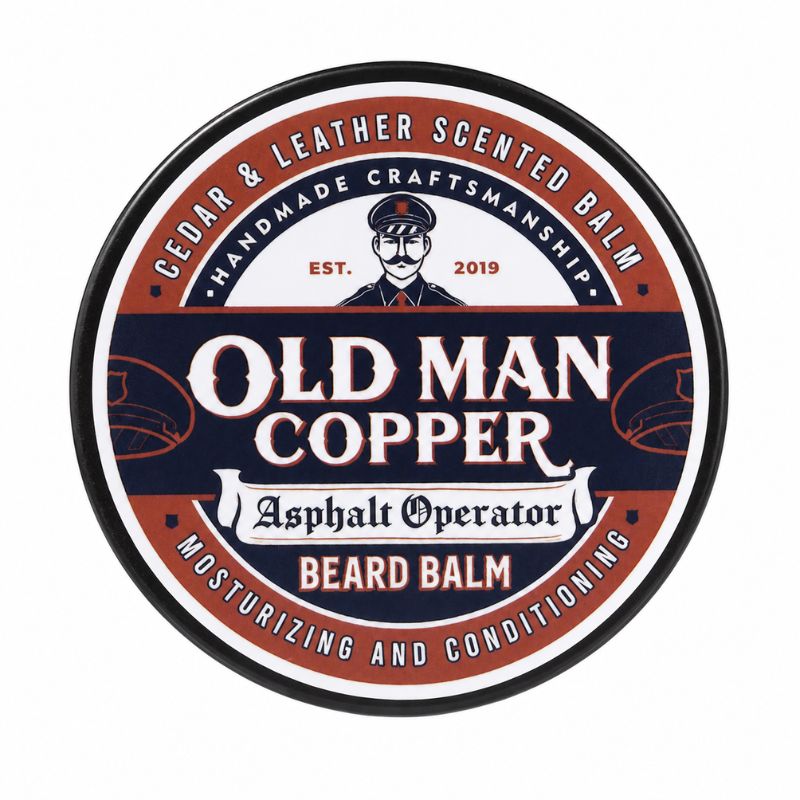 Old Man Copper "Asphalt Operator" Cedar Leather Beard Balm 4 oz