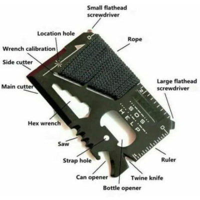 Prt Gear PRT SOS 14-in-1 Credit Card Survival Multi Tool | Survival Gear ...