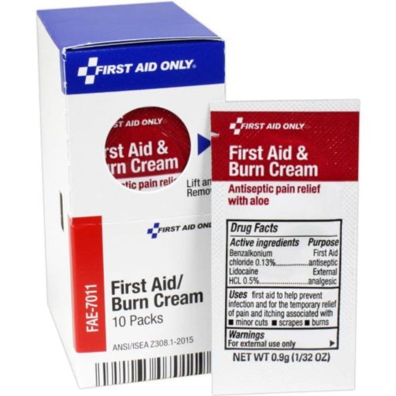 First Aid Only first aid and burn cream packaging on a white background