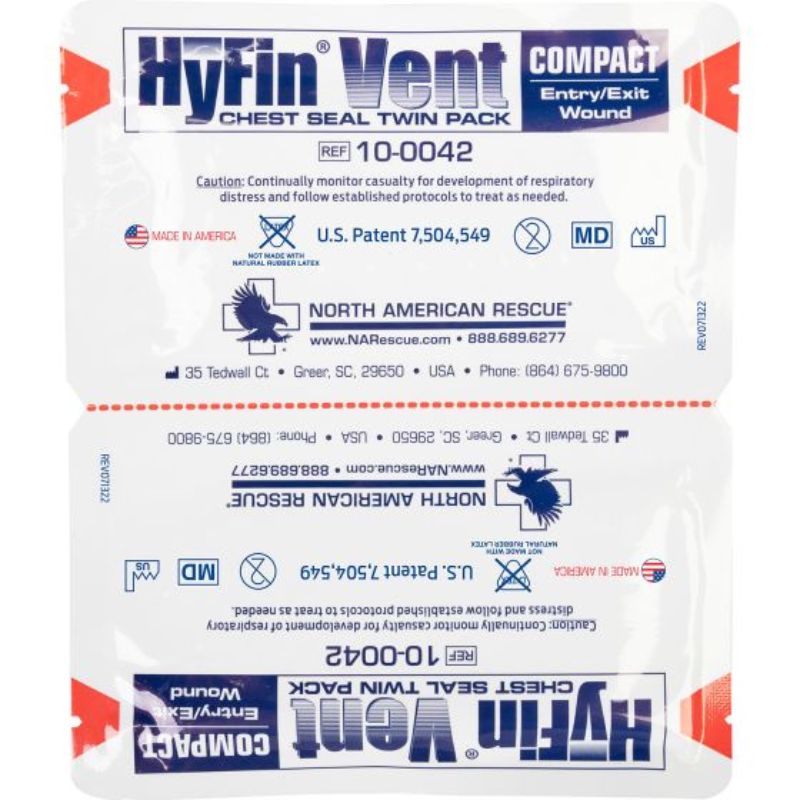 North American Rescue HYFIN Vent Compact Chest Seal Twin Pack