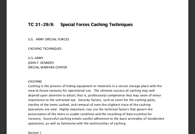 TC 31-29/A Special Forces Caching Techniques - PDF Download