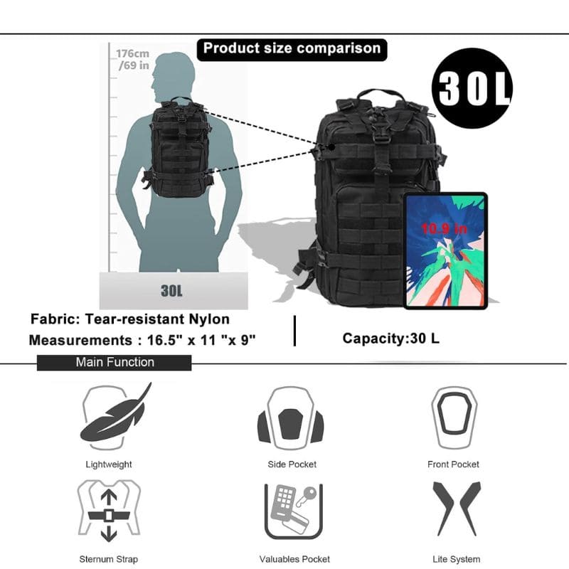 30L Tactical Backpack