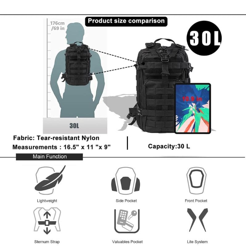 30L Tactical Backpack