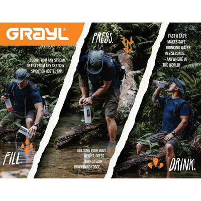 Grayl 16.9oz UltraPress® Purifier Nature Edition - Midnight Granite