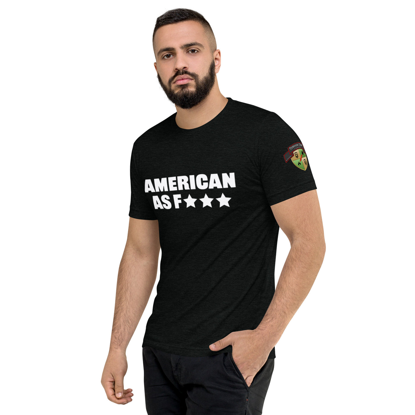 American AF Short Sleeve T-shirt -  Black/White