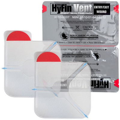 North American Rescue HYFIN Vent Chest Seal Twin Pack