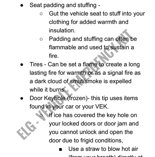 Emergency Loadout Guide - Bugout Vehicle Emergency Kit