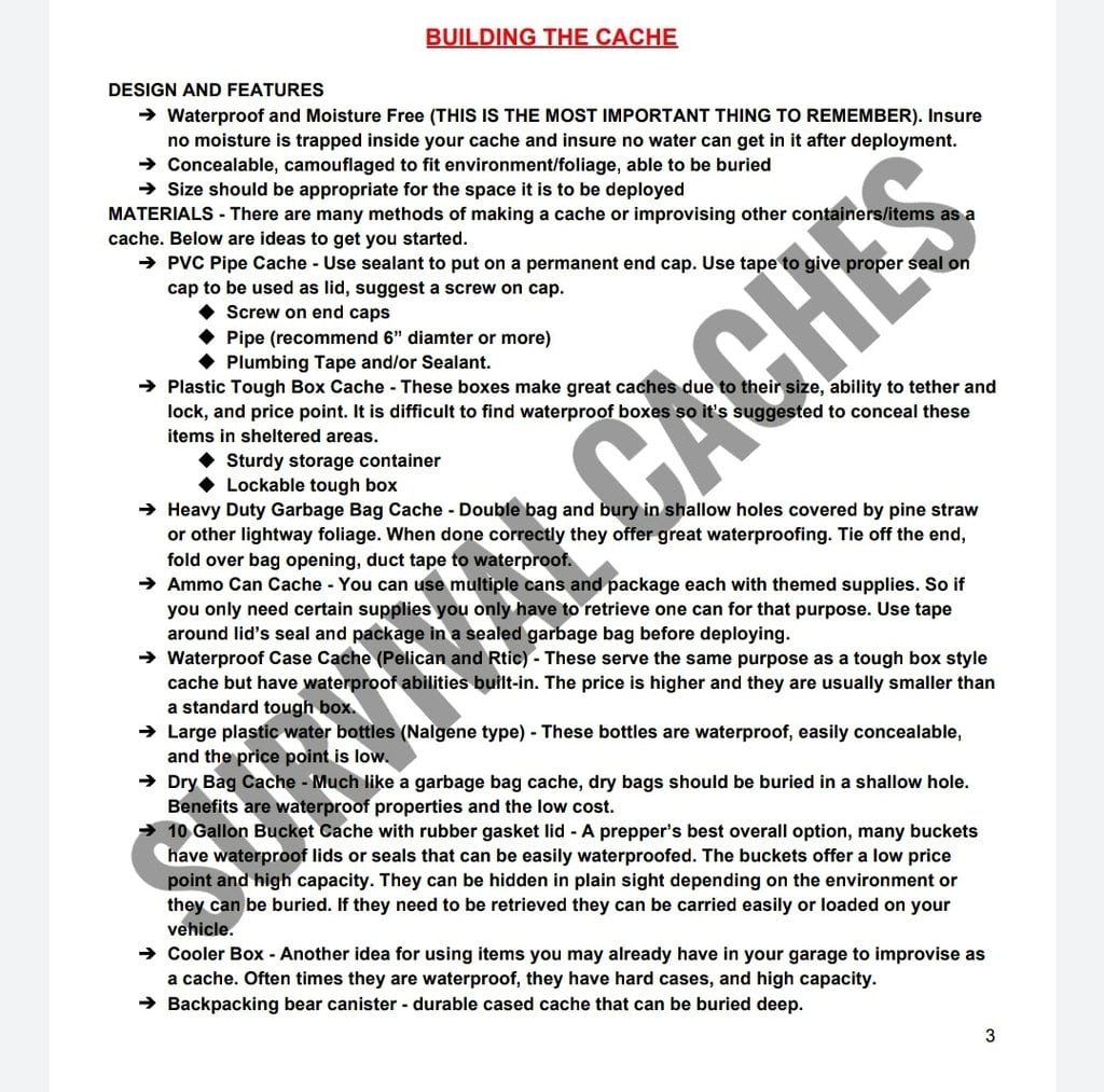 Survival Caches - Survival Caches (SHTF Deployment Guide)