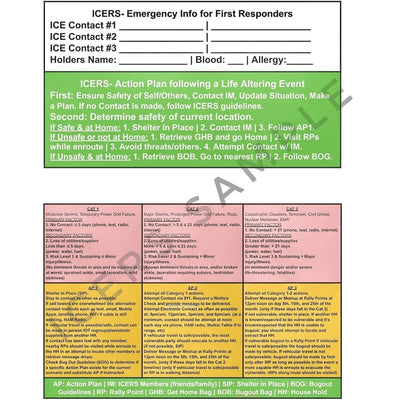 ICERS - In Case of Emergency Response System and Bugout Plan