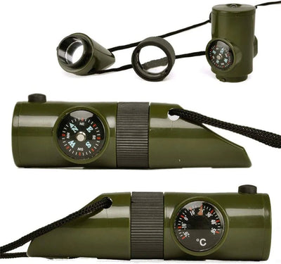 Multi-functional Emergency Survival Whistle With Compass